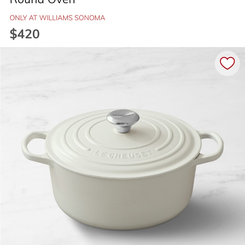 Le Creuset Round Dutch Oven 5.5 QT. William Sonoma. Original box never opened